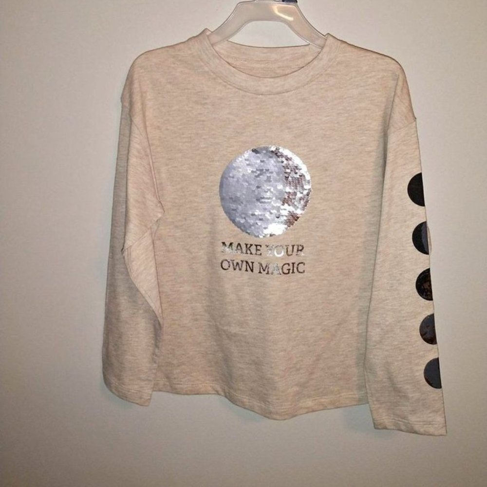 Wonder Nation girls embellished shirt MAKE YOUR OWN MAGIC XS 4/5 K-096